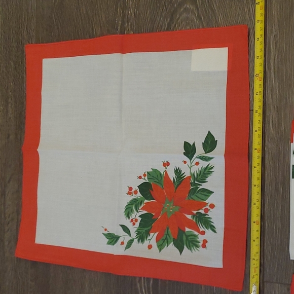 🌲❤️ Vintage Christmas Cloth Napkins Set 4 15X15 Made in Italy - New - Picture 6 of 8